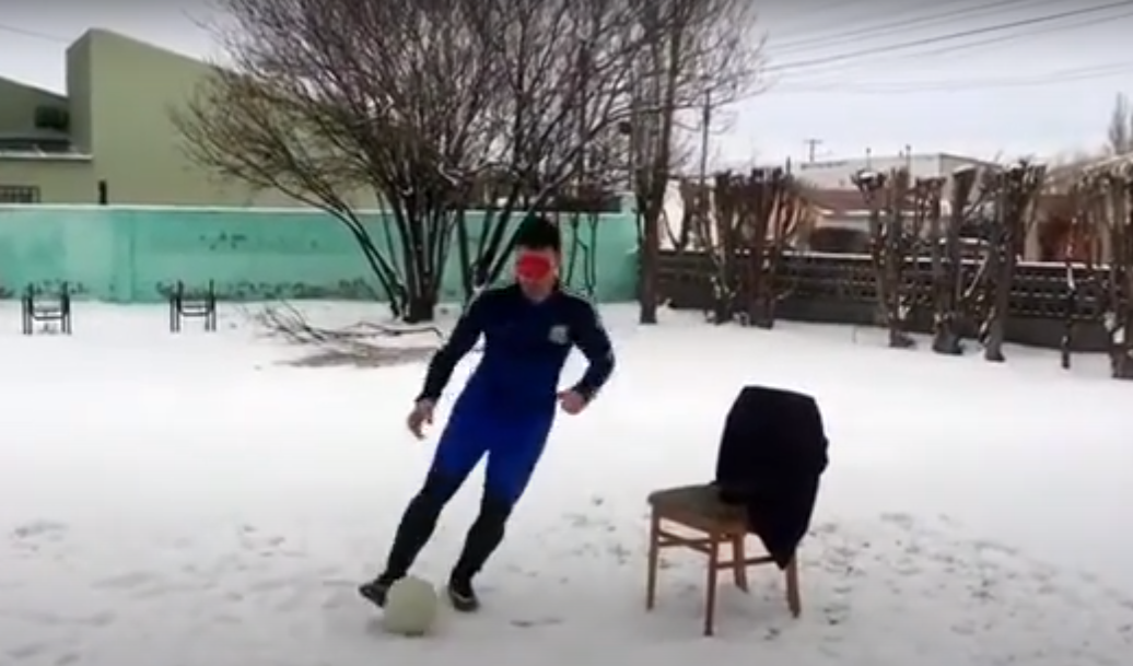 david peralta entrenando en nieve