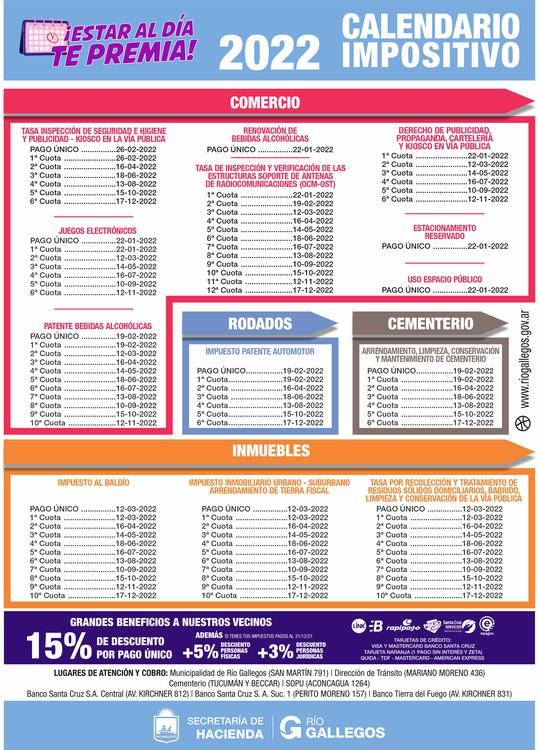 CALENDARIO IMPOSITIVO 2022 afiche a 3