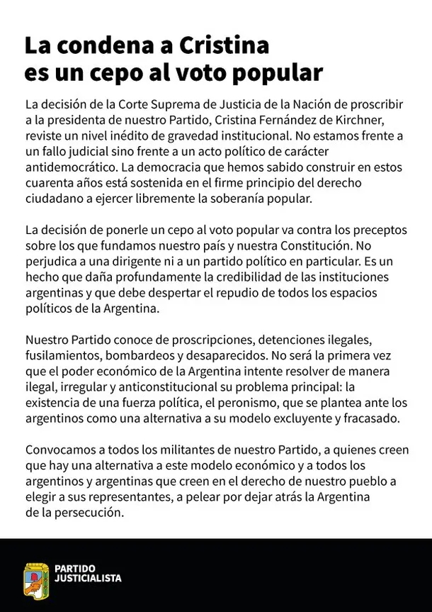 partido-justicialista-comunicado-fallo-cristina